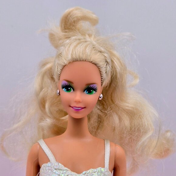 Costume Ball Barbie Blonde 1990 Vintage Mattel 7123 Original Dress Read - Picture 3 of 16